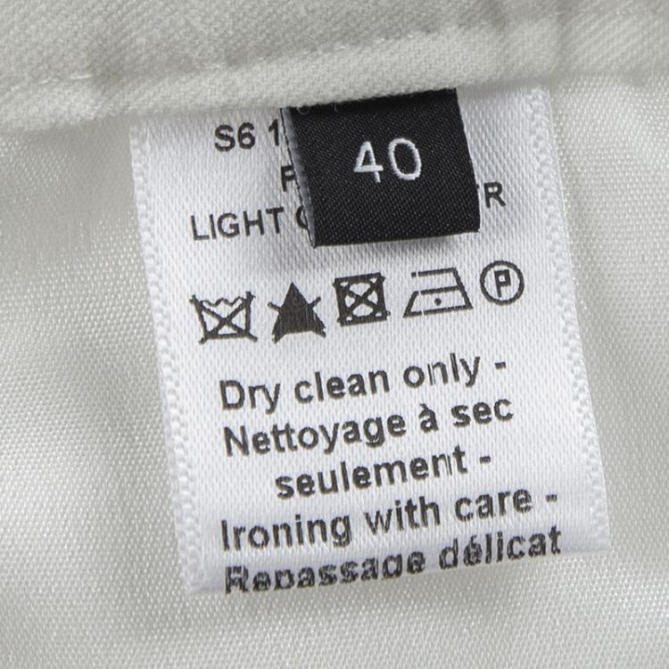 Pre Owned Joseph Off White Light Cotton Finley Straight Fit Trousers M