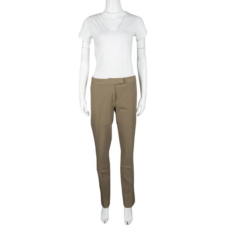 Pre Owned Joseph Almond Brown Stretch Gabardine Finley Regular Fit Trousers L