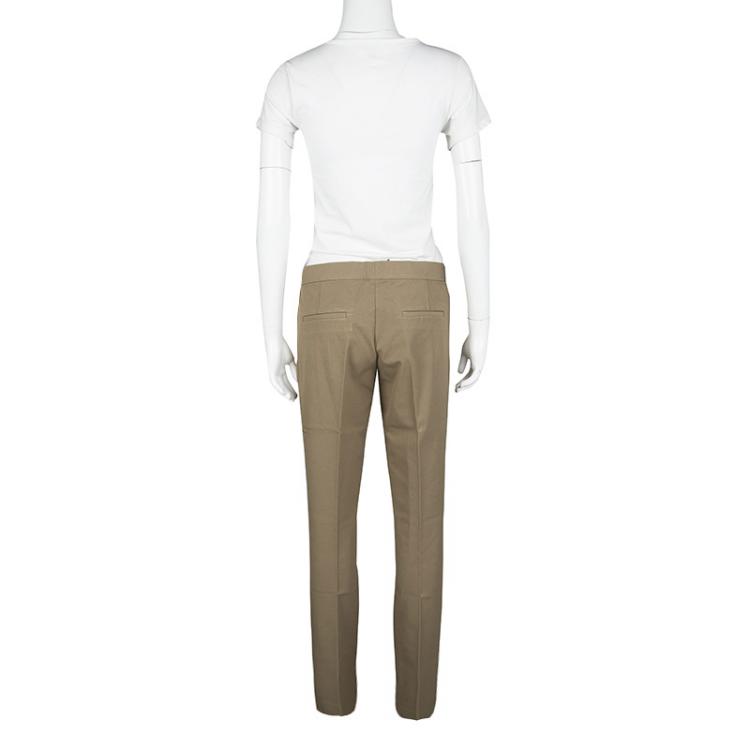 Pre Owned Joseph Almond Brown Stretch Gabardine Finley Regular Fit Trousers L