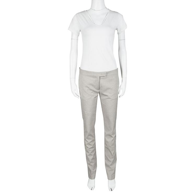 Pre Owned Joseph Beige Stone Light Cotton Stretch Finley Trousers M