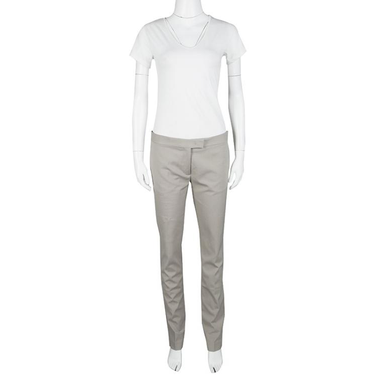 Pre Owned Joseph Almond Beige New Cotton Compact Finley Regular Fit Trousers L