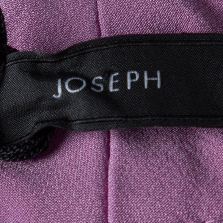 Pre Owned Joseph Purple Double Silk Wide Leg Felini Trousers L