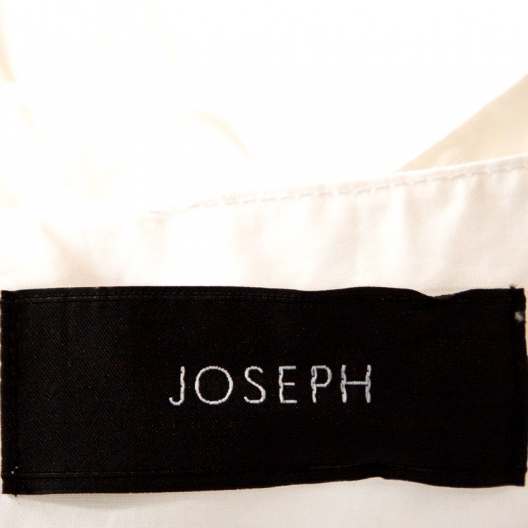 Pre Owned Joseph White Cotton Chintz Cold Shoulder Ripley Shirt L