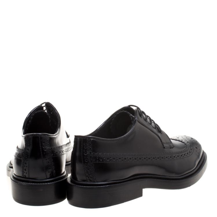 Pre Owned Joseph Black Brogue Leather Dennis Lace Up Derby Size 36