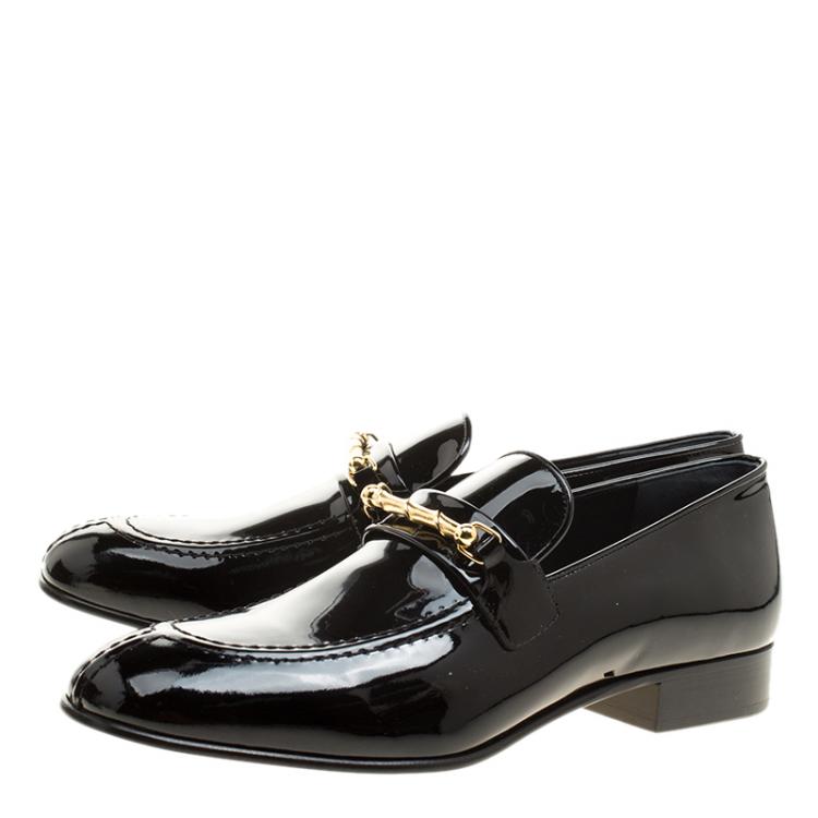 Pre Owned Joseph Black Patent Leather Loafers Size 39