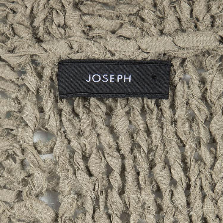 Pre Owned Joseph Brown Hand Knit Woven Tape Oversized Tank Top M