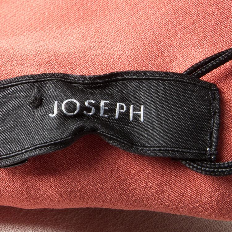 Pre Owned Joseph Orange Silk Couture Basel Bias Cut Silk Crepe Maxi Dress M