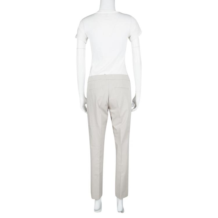 Pre Owned Joseph Beige Stone Light Cotton Stretch Finley Trousers M