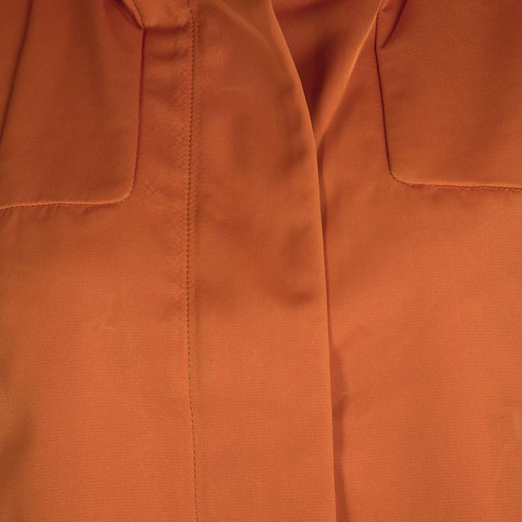 Pre Owned Joseph Orange Techno Taffeta Contrast Trim Hooded Zero Jacket M