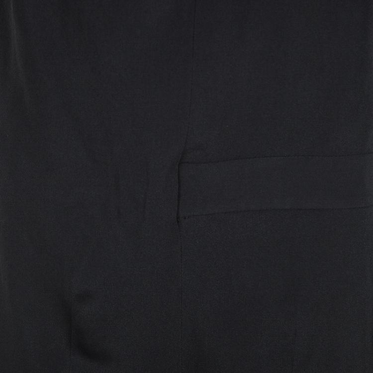 Pre Owned Joseph Black Open Back Sleeveless Fluid Crepe Terry Jumpsuit M