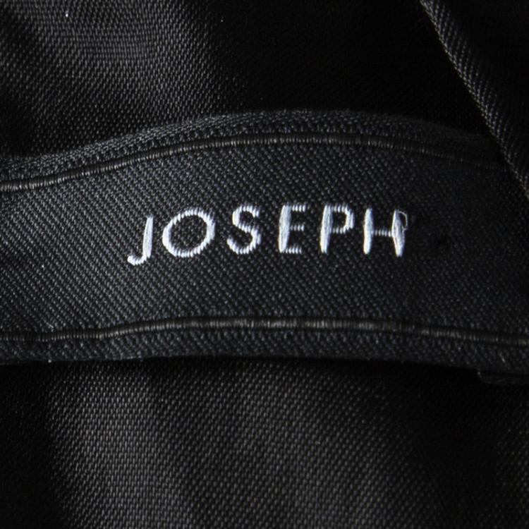 Pre Owned Joseph Black Open Back Sleeveless Fluid Crepe Terry Jumpsuit M