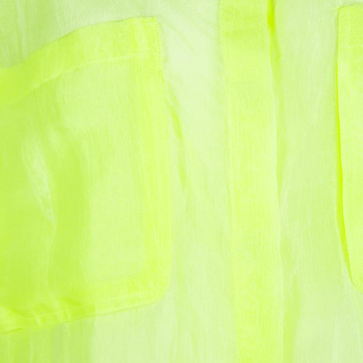 مملوكة مسبقًا Joseph Neon Green Silk-Voile Oversized Joanna Shirt M
