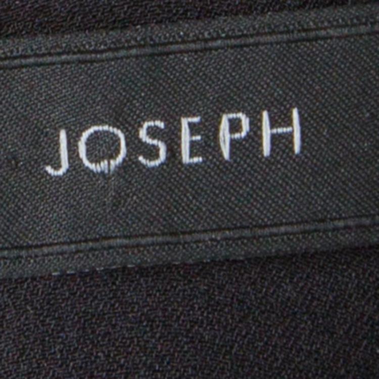 Pre Owned Joseph Grey Silk Velvet Panel Detail Layered Asymmetric Top S