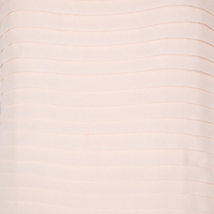Pre Owned Joseph Blush Pink Pleated Silk Sleeveless Dress S