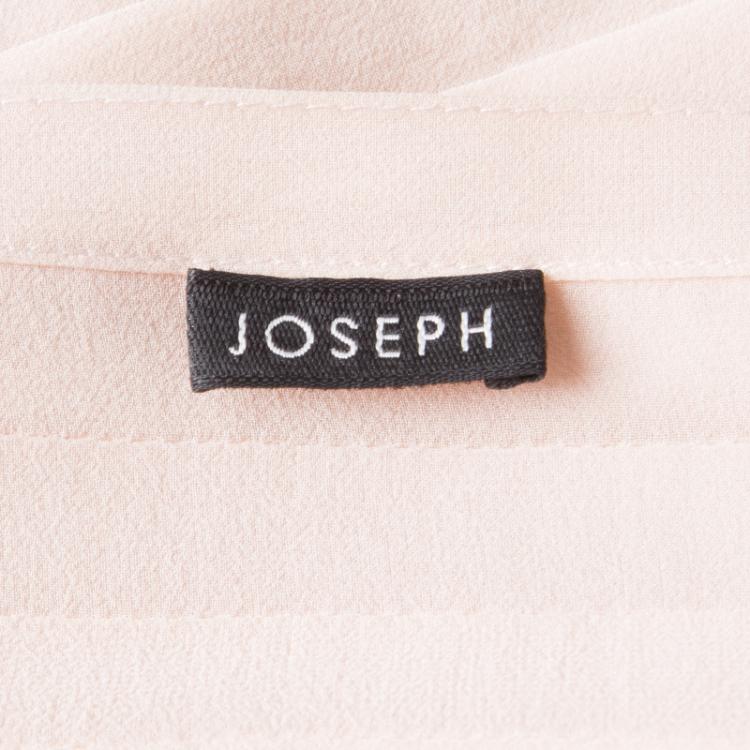 Pre Owned Joseph Blush Pink Pleated Silk Sleeveless Dress S