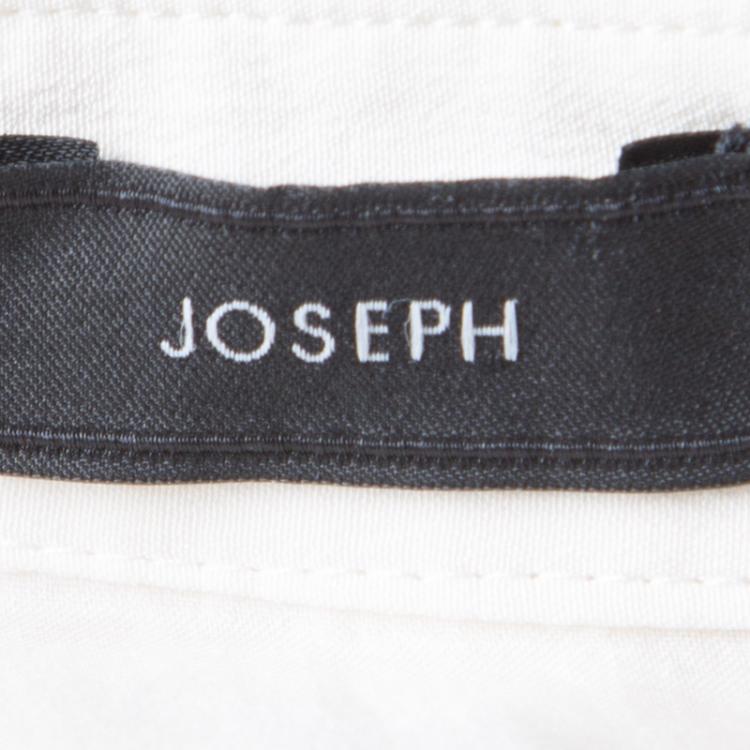 مملوكة مسبقًا Joseph Off White Silk Long Sleeve Dara Blouse M