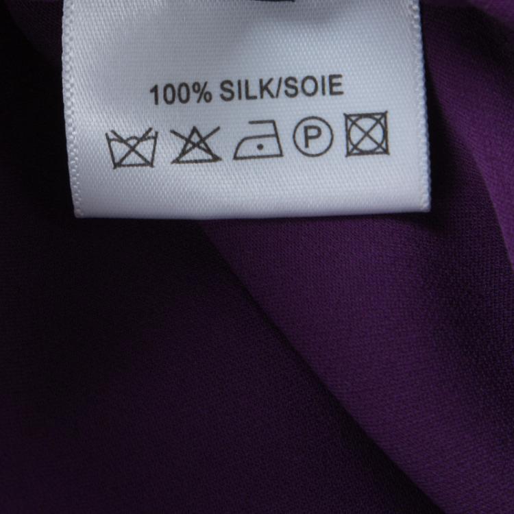 Pre Owned Joseph Purple Silk Belted Long Sleeve Tunic M