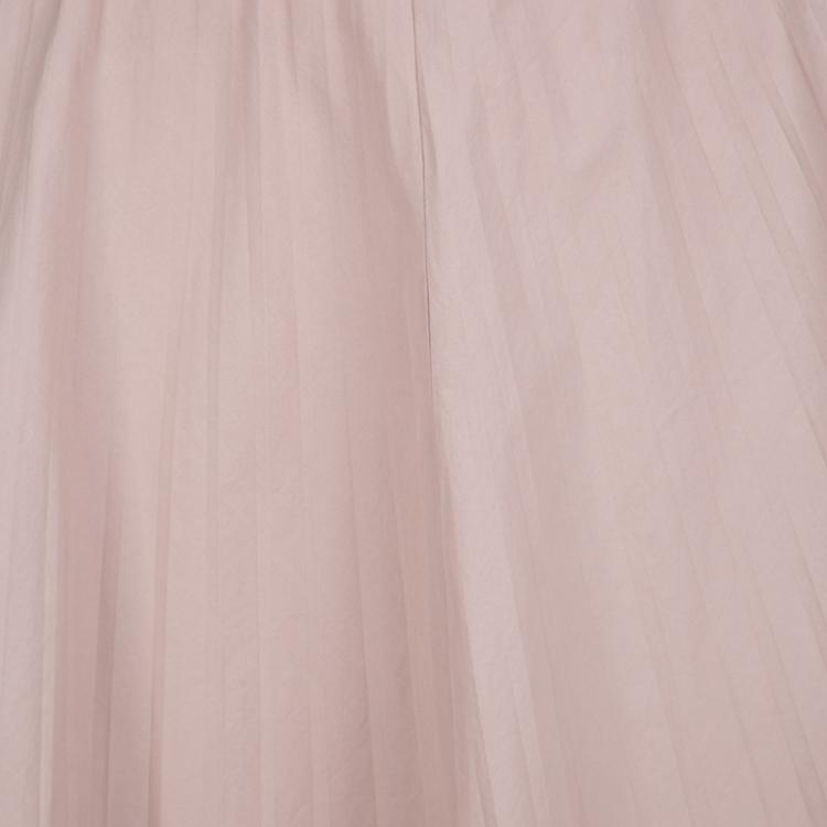 Pre Owned Joseph Pale Pink Cotton Poplin Pleated Hilde Skirt M