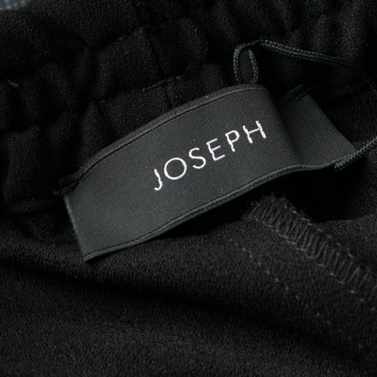 Pre Owned Joseph Black Stretch Crepe Elasticized Waist Shorts S