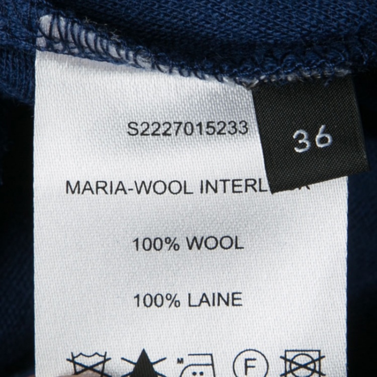 Pre Owned Joseph Blue Draped Wool Jersey Maria Dress S
