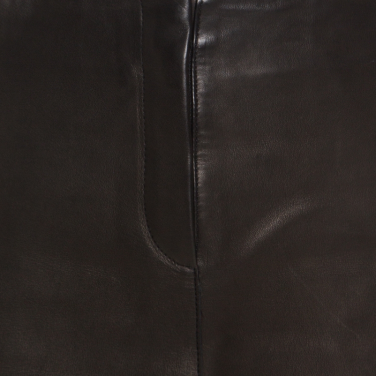 Pre Owned Joseph Brown Minnie Nappa Matte Lamb Leather Skirt M