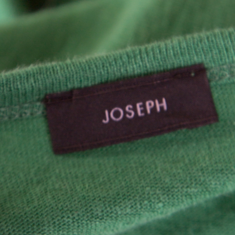 Pre Owned Joseph Green Linen V-Neck Belted Top L
