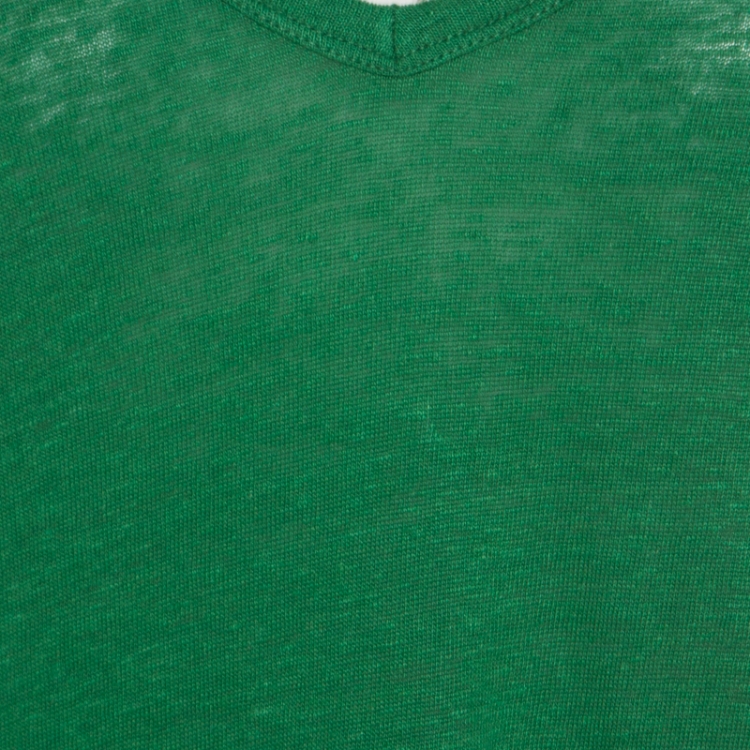 Pre Owned Joseph Green Linen V-Neck Belted Top L