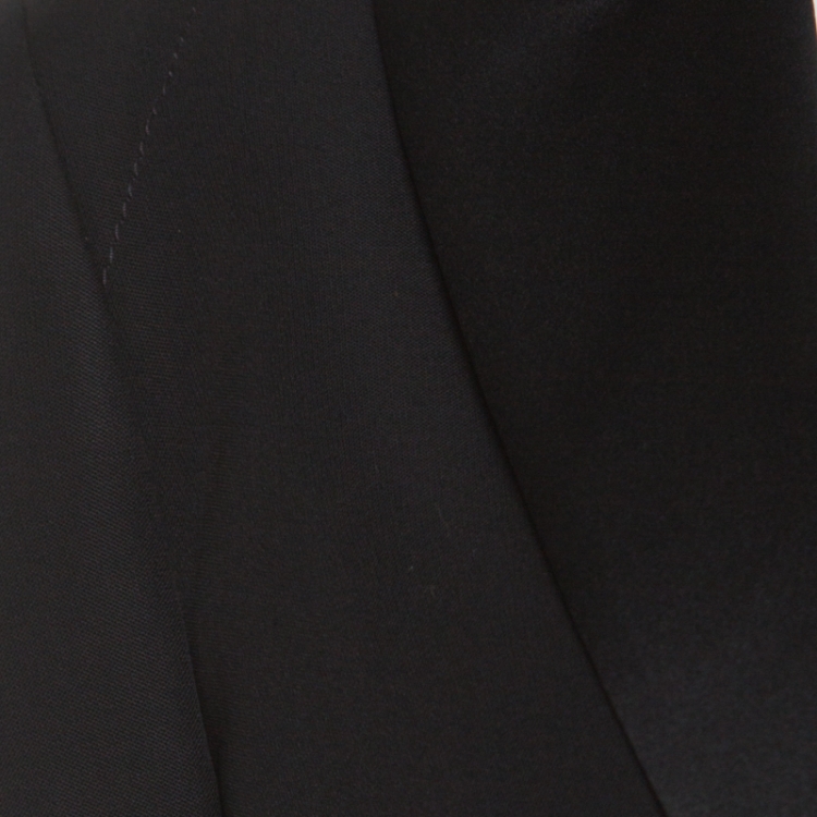 Pre Owned Joseph Black Wool Satin Lapel One Button Phillipe Couture Blazer L