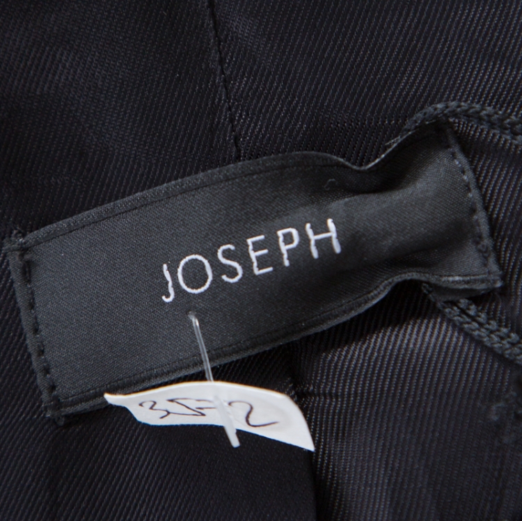 Pre Owned Joseph Black Wool Satin Lapel One Button Phillipe Couture Blazer L