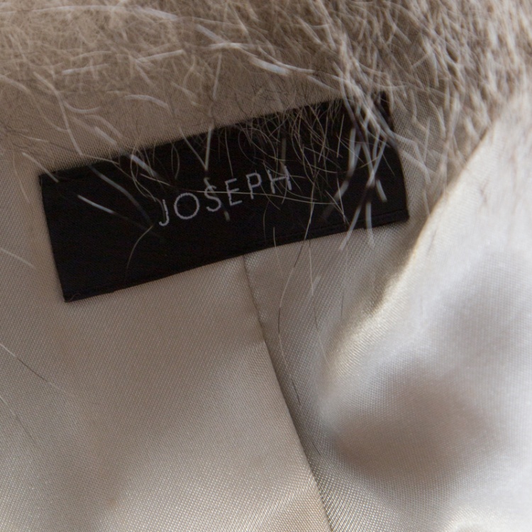 Pre Owned Joseph Beige Coyote Fur Open Front Callas Vest S