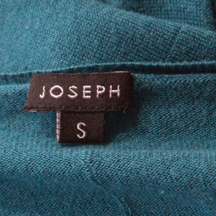 Pre Owned Joseph Teal Blue Silk Blend Knit Button Front Cardigan S 