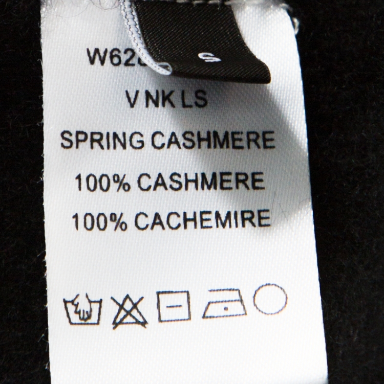 Pre Owned Joseph Black Cashmere Button Detail V-Neck Cardigan S