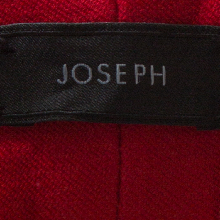 Pre Owned Joseph Red Stretch Gabardine New Queen Fit Cropped Pants S