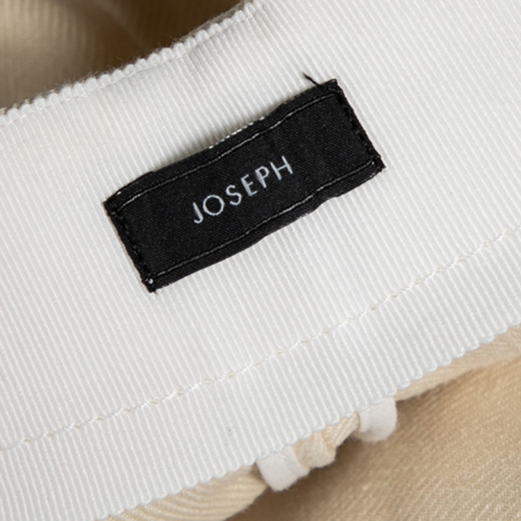 Pre Owned Joseph Beige Tai Linen Wide Leg Cropped Pants S