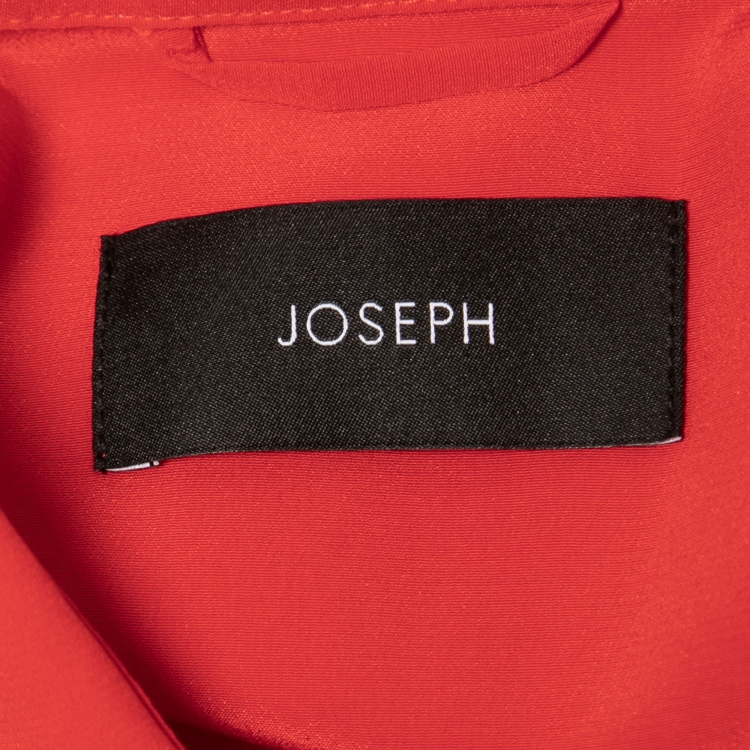 Pre Owned Joseph Red Silk Dold Shirt Dress M