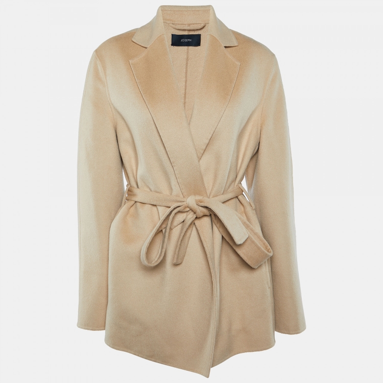 Pre Owned Joseph Beige Wool & Cashmere Cenda Double Face Coat S