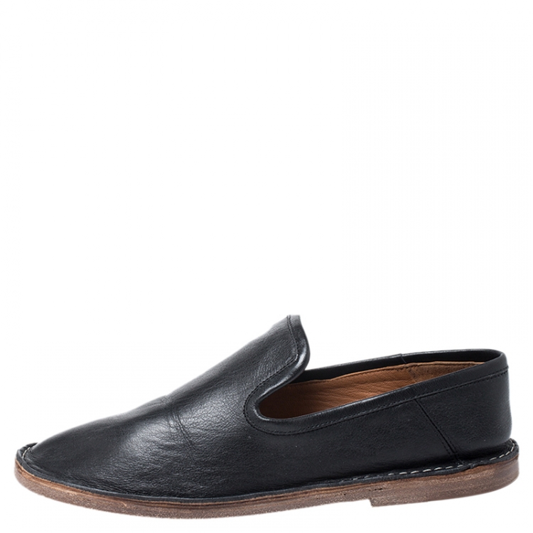 Pre Owned Joseph Black Leather Slip On Loafer Size 38