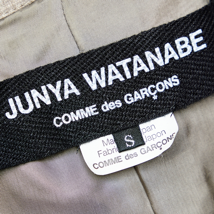 Pre Owned Junya Watanabe Comme des Garcons Beige Wool Double Breasted Blazer S