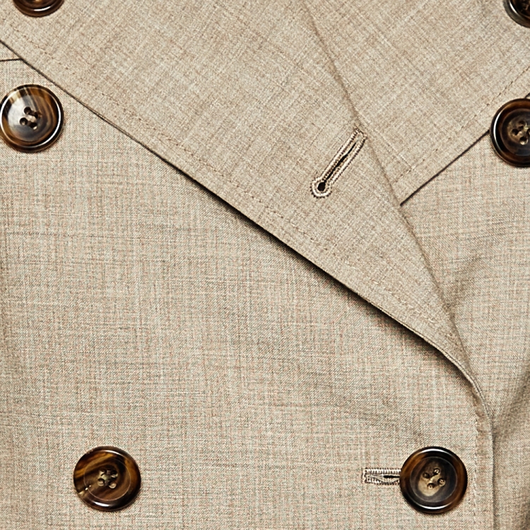 Pre Owned Junya Watanabe Comme des Garcons Beige Wool Double Breasted Blazer S