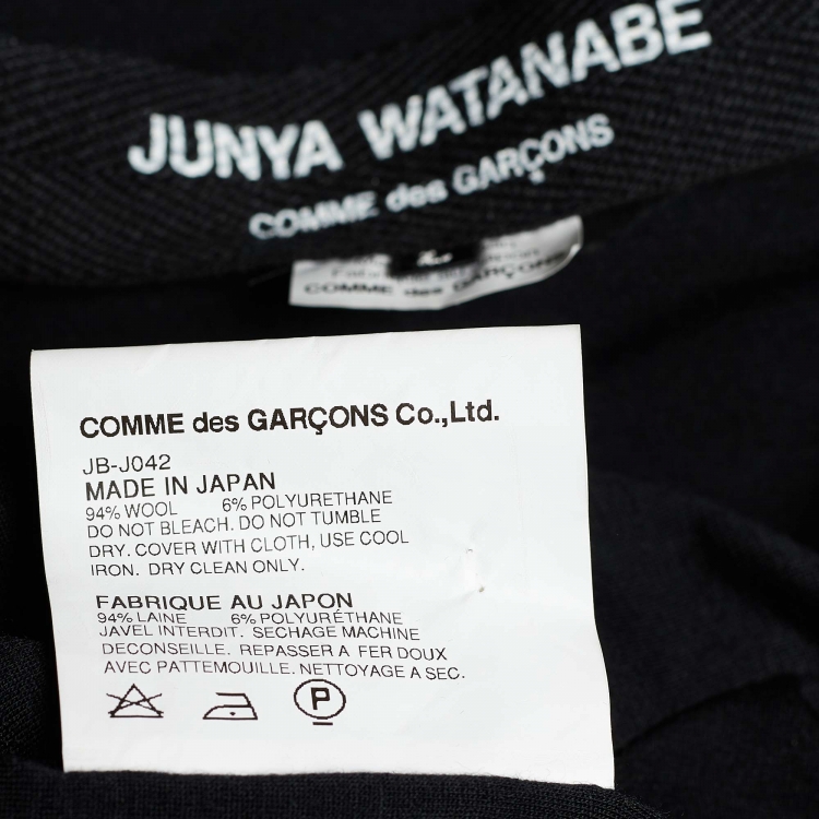 مملوكة مسبقًا Junya Watanabe Comme des Garcons Black Knit Button Front Top L