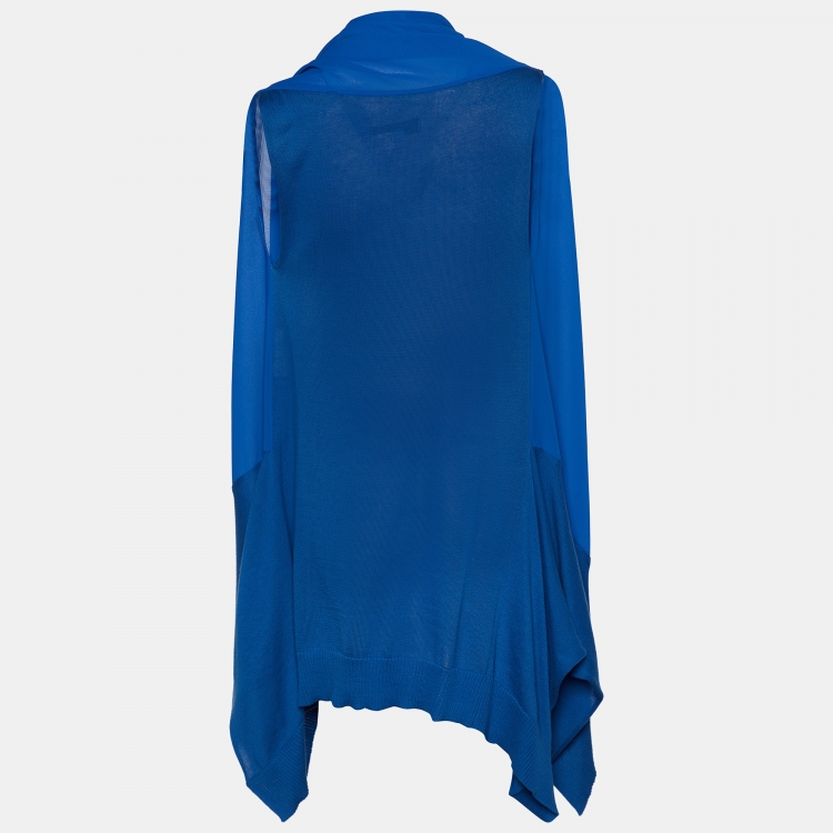 Junya Watanabe Comme des Garcons Blue Knit And Chiffon Panel