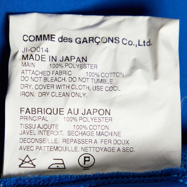 Pre Owned Junya Watanabe Comme des Garcons Blue Knit And Chiffon Panel Asymmetric Top S
