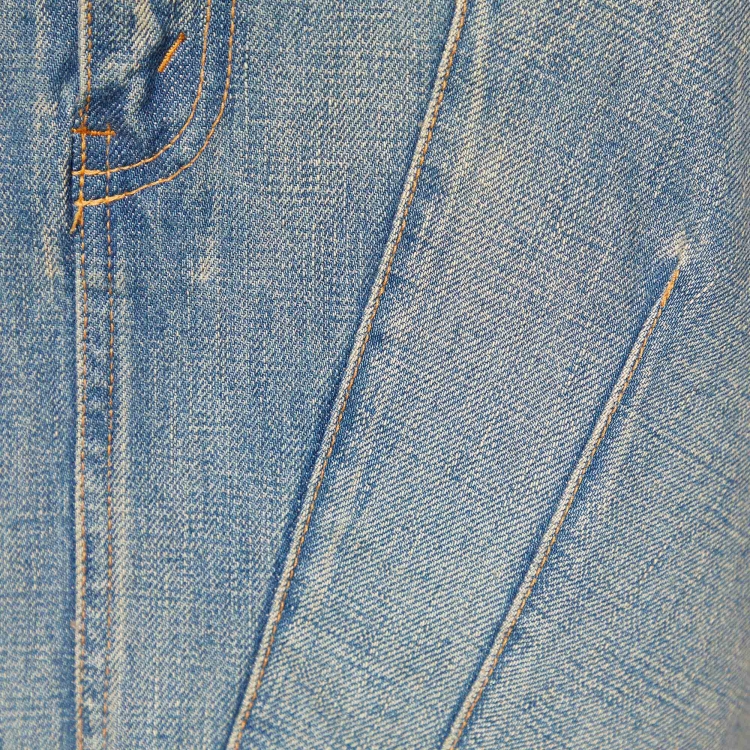 Pre Owned Junya Watanabe Comme des Garcons Light Wash Denim Maxi Mermaid Skirt M