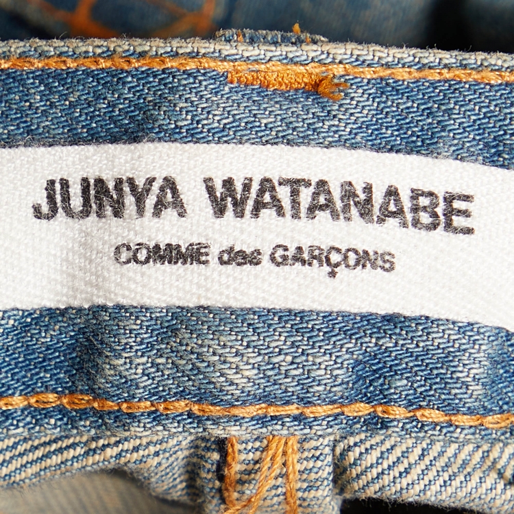 Pre Owned Junya Watanabe Comme des Garcons Light Wash Denim Maxi Mermaid Skirt M