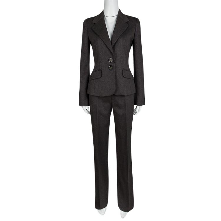 Pre Owned Just Cavalli Metallic Brown Pant Suit S