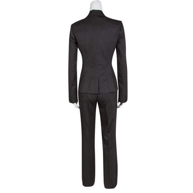 Pre Owned Just Cavalli Metallic Brown Pant Suit S