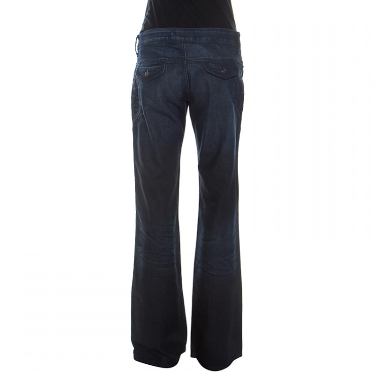 Pre Owned Just Cavalli Blue Dark Wash Denim Heart Patch Detail Jeans M