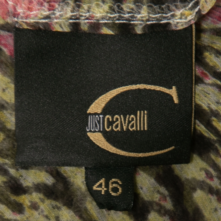 Pre Owned Just Cavalli Multicolor Animal Print Skirt Set M