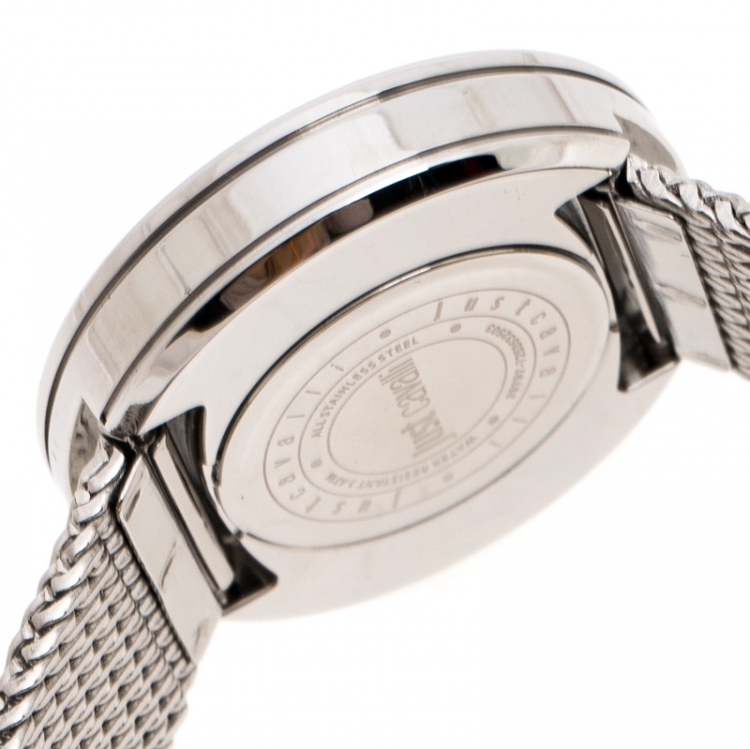 Pre Owned Just Cavalli Silver Stainless Steel 7253532503 Women's Wristwatch 34 mm
