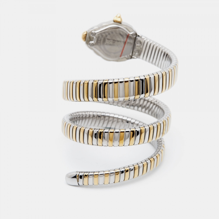 Pre Owned Just Cavalli Silver Two-Tone Stainless Steel Glam Chic JC1L073M0045 Women's Wristwatch 22 mm
